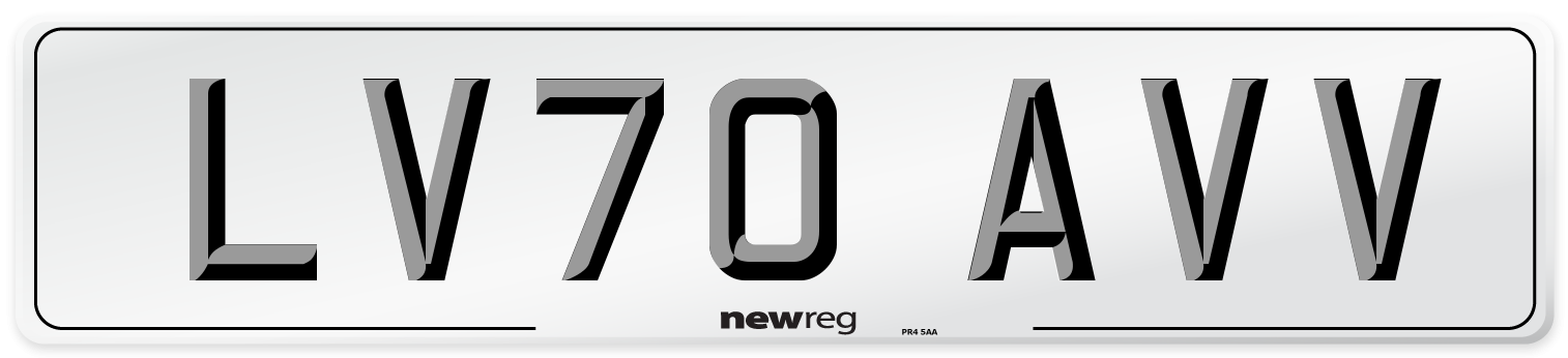 LV70 AVV Number Plate from New Reg